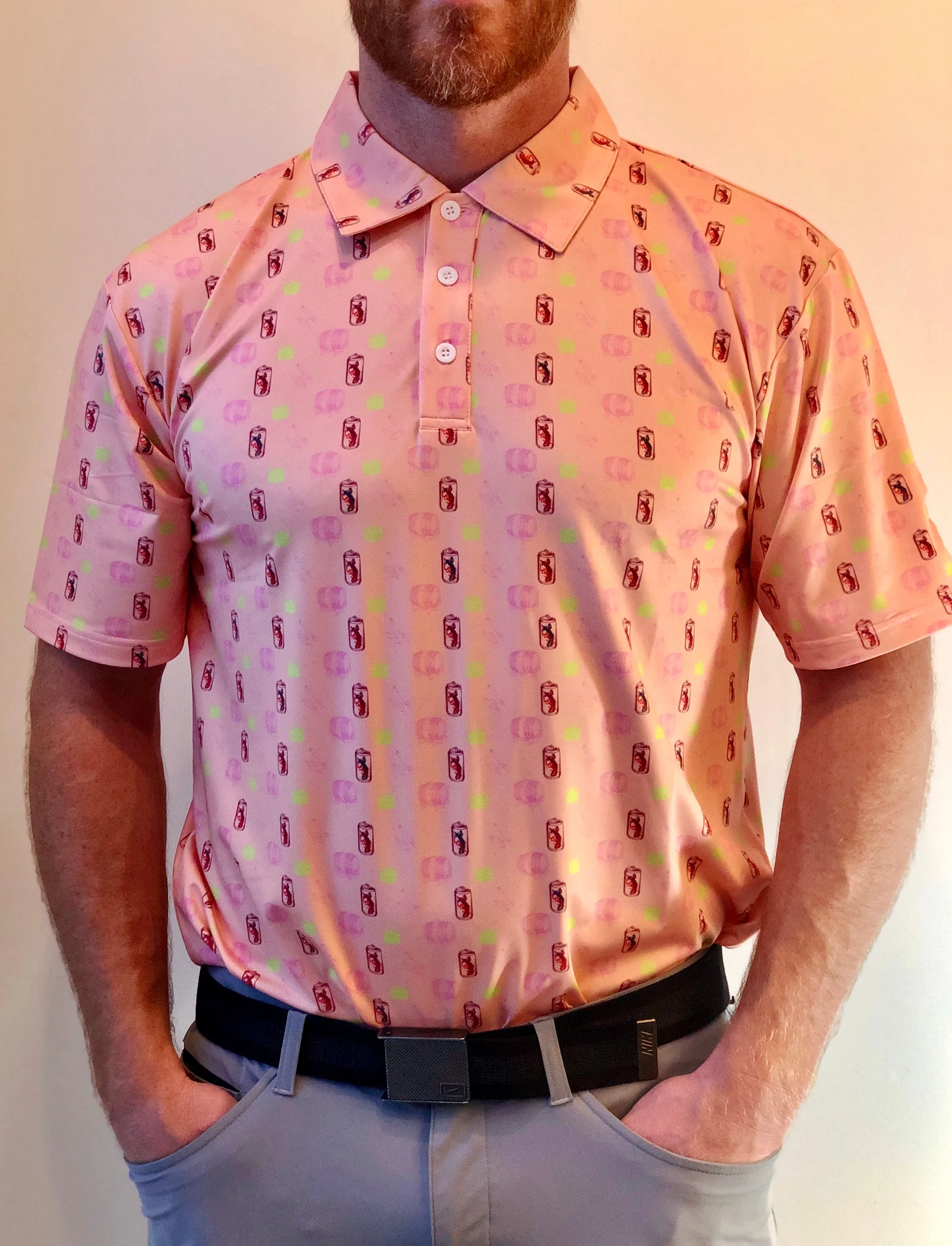 Booze Bag Performance Polo - Peach