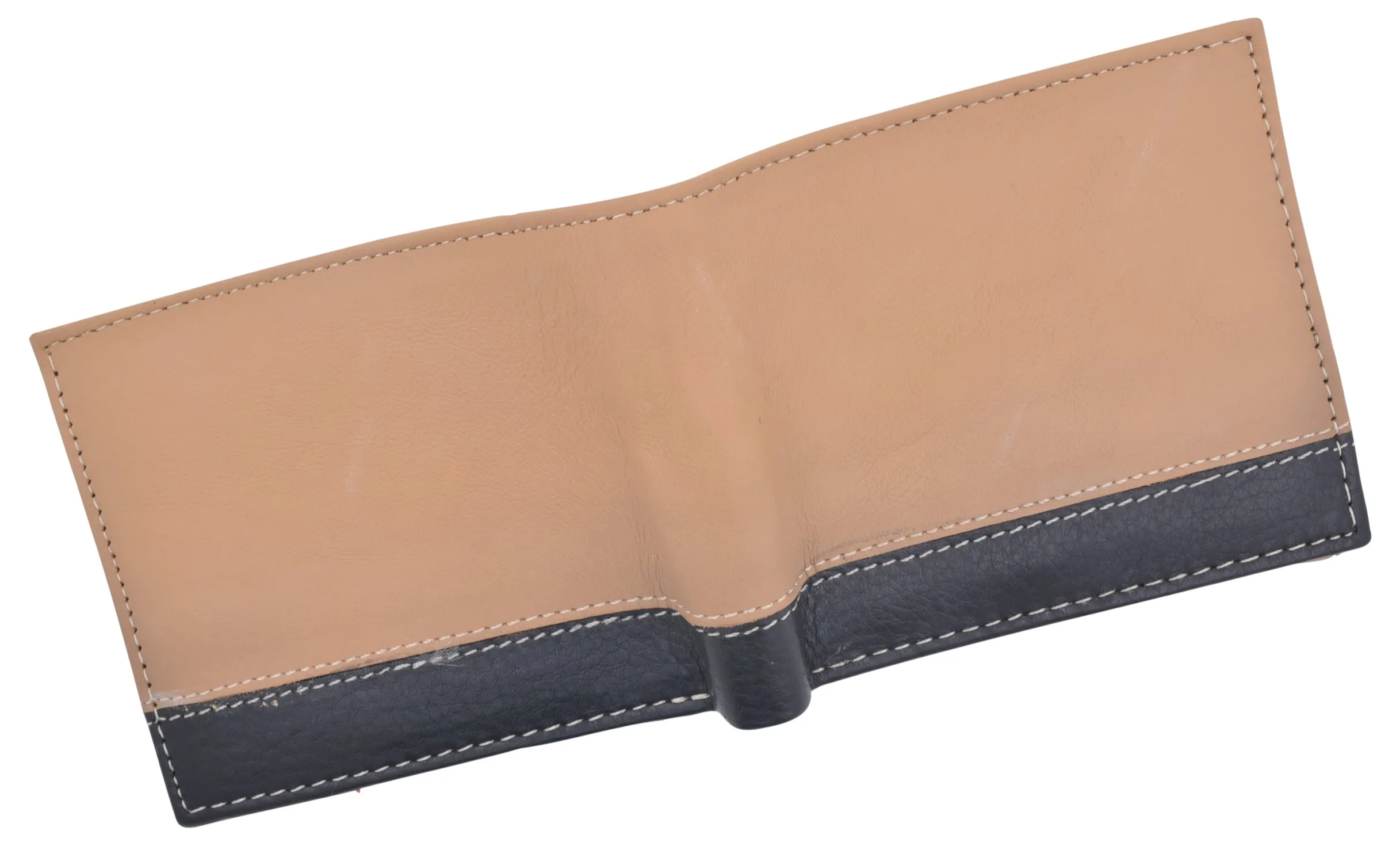 Men's Center Flap Double ID Bifold Premium Leather Wallet